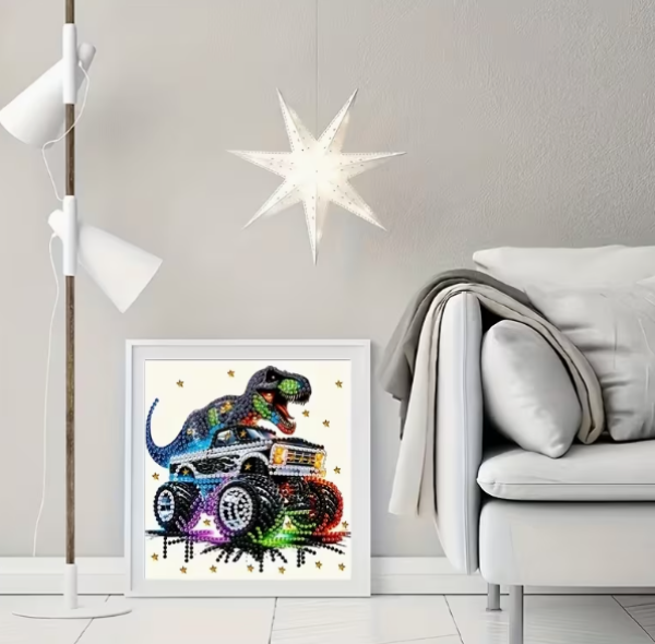 Diamond Painting  Dinosaurier Truck